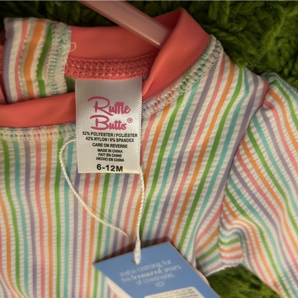 Rufflebutts 6-12 mo one piece rashguard swimsuit - Picture 3 of 3